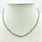Sapphire Beads with Grey seed beads Necklace