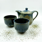 Brown & Blue Teapot Set