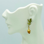 Pin Oak  Post Earrings