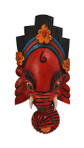 Red Ganesh Wooden Mask