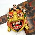 Yellow Mahakala Wooden Mask 