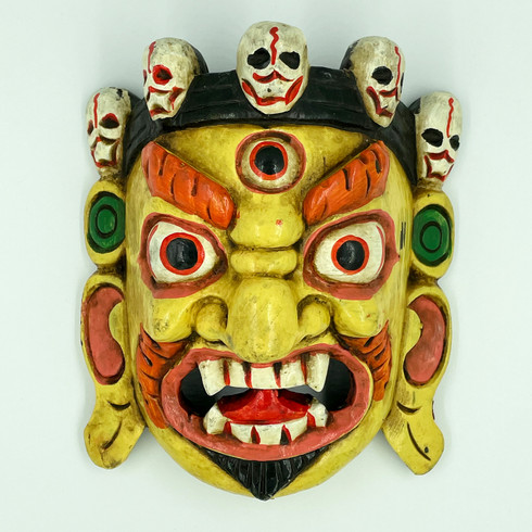 Hand Carving Wooden Mahakala Mask 
