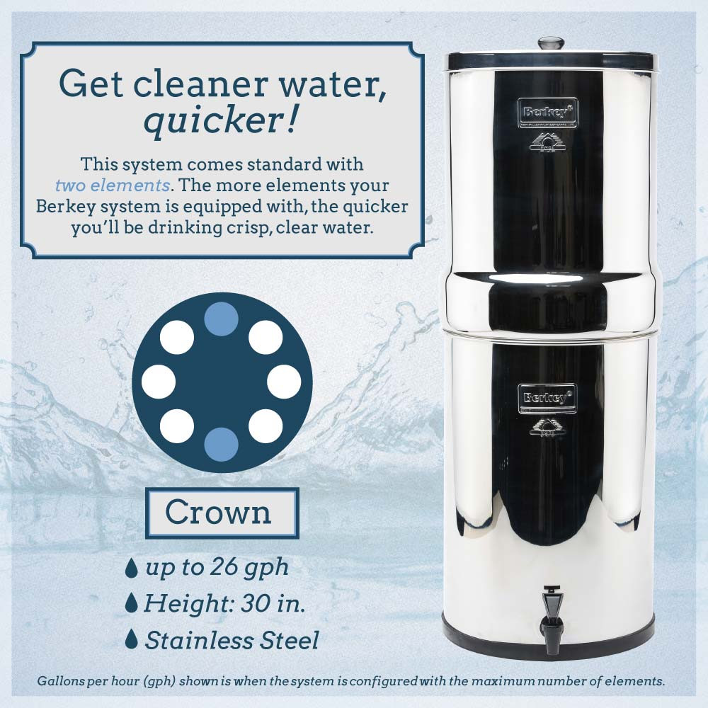 Crown Berkey Water Filter | 6 Gallon Capacity