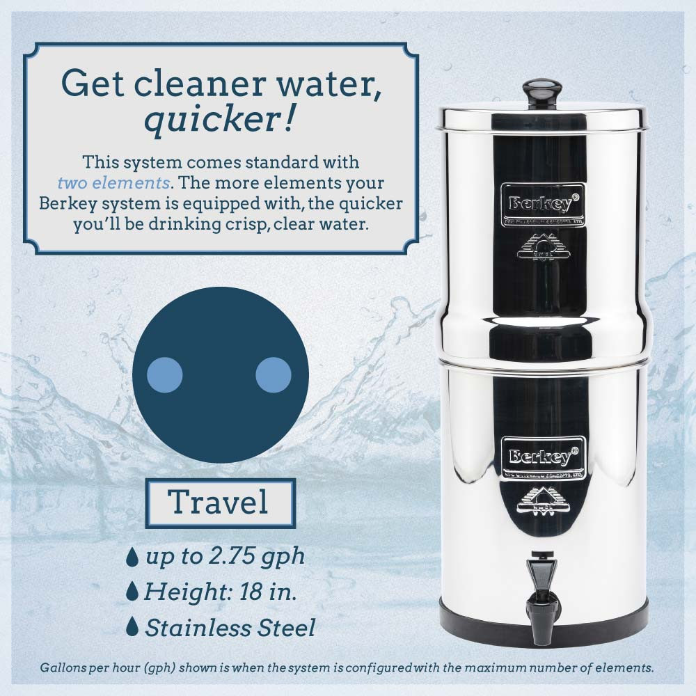 Travel Berkey Water Filter | 1.5 Gallon Capacity
