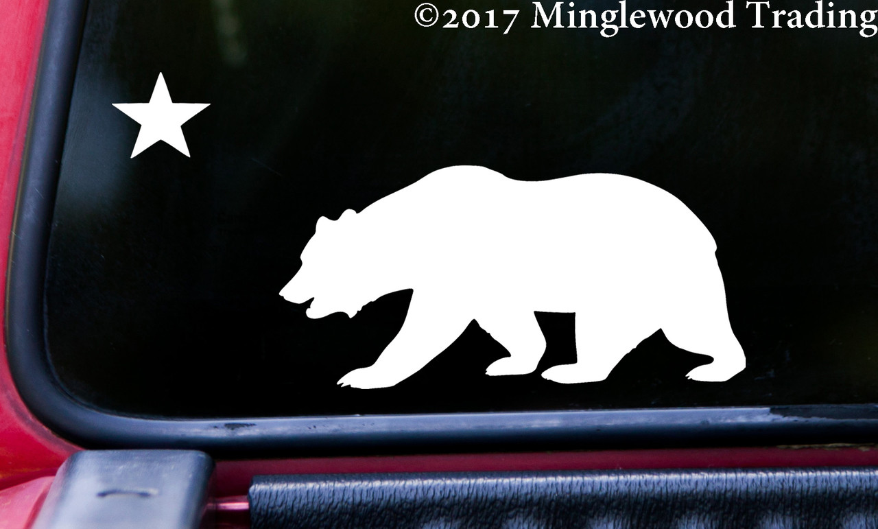 CALIFORNIA BEAR With STAR Vinyl Decal Sticker 8 X 4 Grizzly Bear Flag CALIFORNIA BEAR With STAR Vinyl Decal Sticker 8 X 4 Grizzly Bear Flag