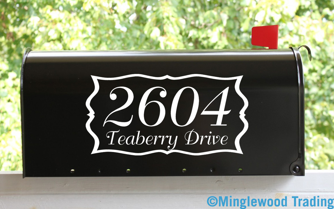 2Line CUSTOM MAILBOX HOUSE NUMBERS Vinyl Decal Sticker 12" x 6" Home