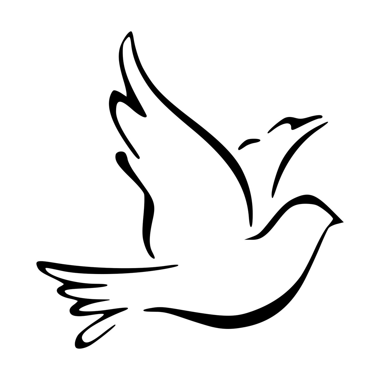 DOVE - Vinyl Decal Sticker - Bird Peace Love Pigeon - Minglewood Trading