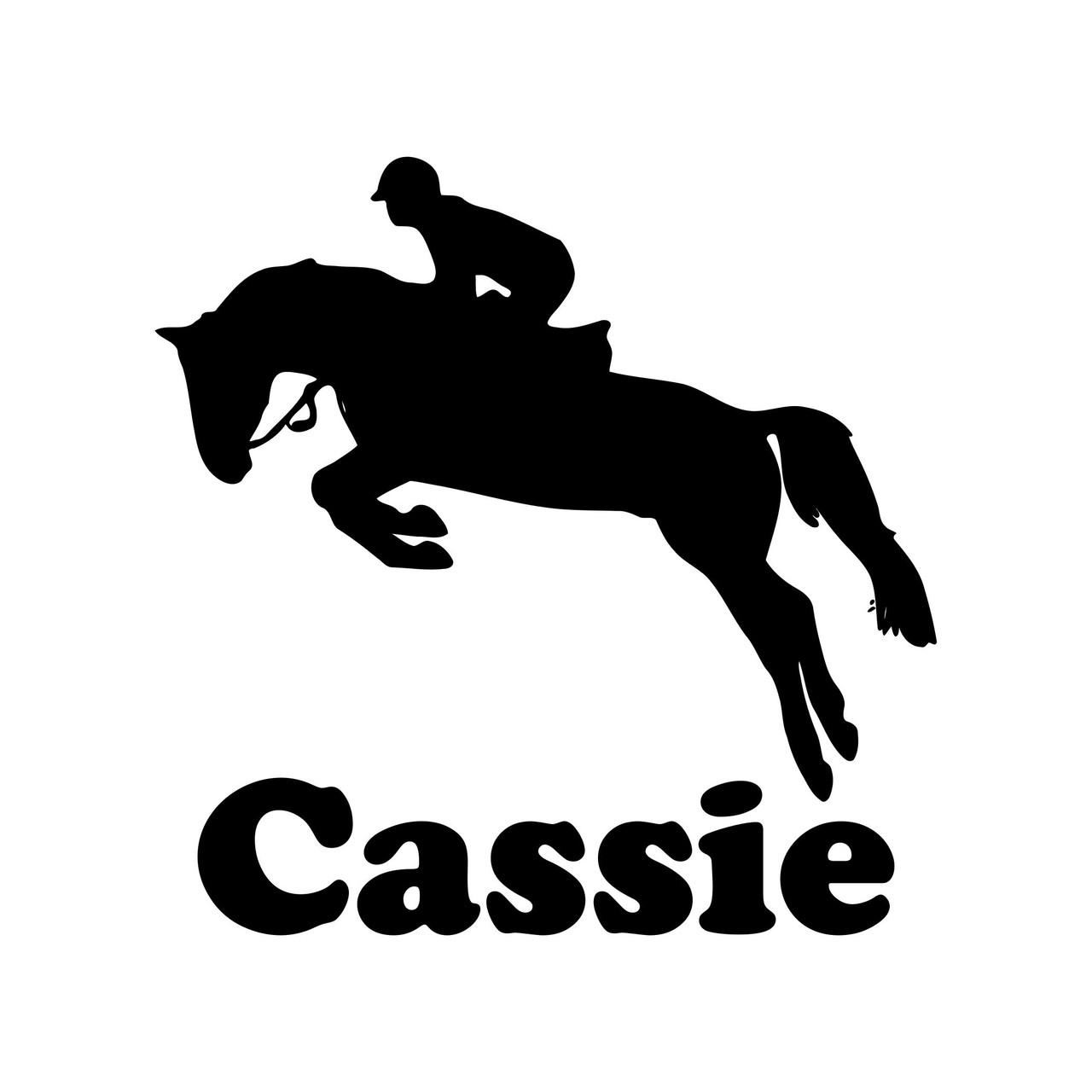 HORSE JUMPING with Personalized Name Vinyl Sticker - Show Jumping - Die ...