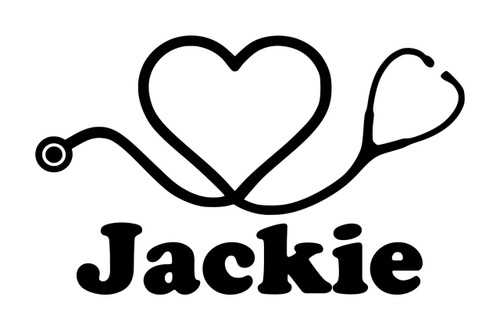 Download Heart Stethoscope with Personalized Name Vinyl Decal ...