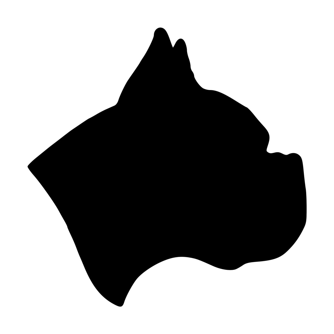 boxer dog silhouette