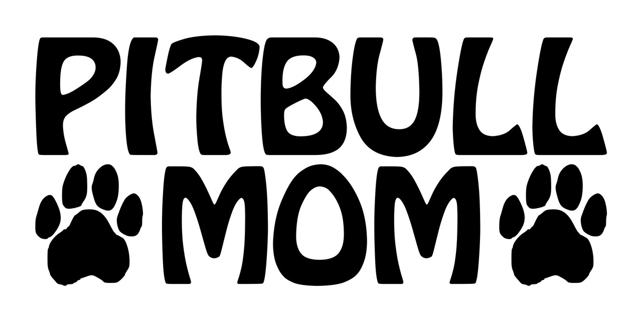 Download PITBULL MOM Vinyl Decal Sticker - Dog Paw Prints Pittie Amstaff Terrier - Minglewood Trading