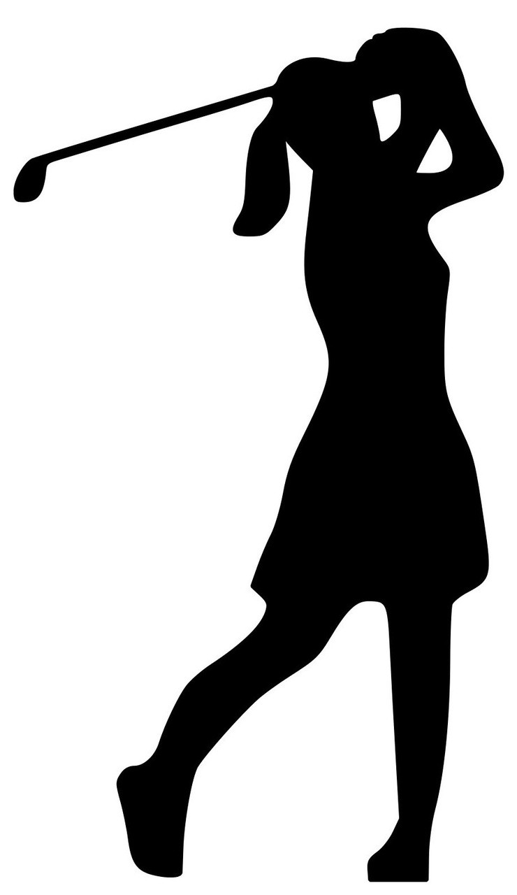 Golf Golfing Woman Tee Shot Drive Swing Driver Vinyl Decal Sticker 5.