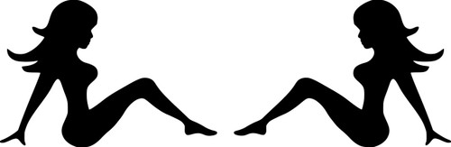 pair Mudflap Girl vinyl decal stickers - Trucker Lady Country Woman