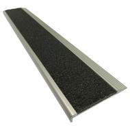 Aluminium Stair Nosing w/ Black Tough Anti Slip Insert 75MMx10MM - Per Metre