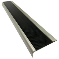 Aluminium w/ Black Rubber Insert 75MMx30MM Stair Nosing - Per Metre