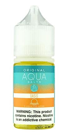 When you inhale Aqua Oasis vape juice, the peach flavor's tangy notes make your tongue tingle. Then, the peach flavor becomes sweeter. Papaya flavor adds a tropical flair as well as a pleasant dose of sugary sweetness. With every exhale, cantaloupe juice flows over the palate with its creamy and crisp flavor.