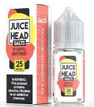 Juice Head Salts - Pineapple Grapefruit - 30ml - Combination of delicious citrus fruits, combining sweetened sliced pineapples infused with a splash of zesty grapefruit. 25mg or 50mg