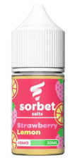 A strong delicious taste of strawberries on the inhale and a citrus taste of lemons on the exhale with a scoop of sorbet