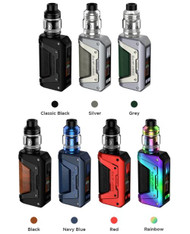 Geekvape L200 Legend Starter Kit, the long-awaited successor to the Aegis Legend Starter Kit, offering a IP68 rating, 5-200W output, and the Z 2021 Tank.
Dimensions - 140.05mm by 54.12mm by 29mm
Dual High-Amp 18650 Batteries - Not Included
Wattage Output Range: 5-200W
Max. Voltage Output: 12V
Resistance Range: 0.1-3.0ohm
Zinc-Alloy Chassis Construction
IP68 Rating
Intuitive Firing Button
1.08" TFT Color Display
Two Adjustment Buttons
Bottom Hinged Battery Door
"A-Lock" Firing Safety System
Threaded 510 Connection
MicroUSB Type-C Charging Port
Available in Silver, Grey, Red, Blue, Black, Rainbow