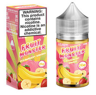 Fruit Monster - Strawberry Banana - 100ml - Combines the creamy goodness of bananas and the refreshing sweetness of strawberries. 75/25 VG/PG (also available in ice)