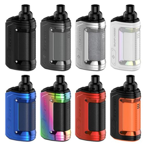 Geekvape H45 (Aegis Hero 2) Pod Mod Kit comes with a new tri-proof system and anti-leak design. Small in size but packs RICH flavor! Featuring an upgraded metallic shell, more resistant to shock and scratches. 1400mAh battery and a bigger display for a better vape experience. 4ml leakproof pod with top airflow system. Utilizes Geekvape B Series coils.