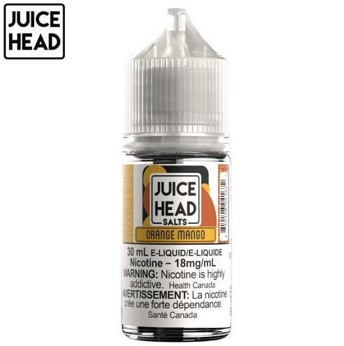 Juice Head Salts - Orange Mango - 30ml - A flavorful blended summertime  citrus fruit of juicy oranges and luscious mangoes. 35mg or 50mg - Dragons  Lair Vapors