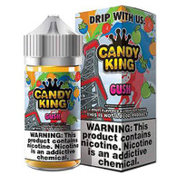 Candy King - Gush - 100ML - 70/30 VG/PG - A fusion of five different fruits which have their own special flavor blast. So just imagine that all the salty, tangy, sour, and sweetened notes blueberry, raspberry, strawberry,green apple, and orange.