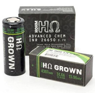 The Hohm Tech Hohm Grown 26650 4244 mAh Battery is serious stuff for serious vape enthusiasts. Leveraging extraordinary power and capacity, the Hohm Grown is able to deliver when inferior or standard format batteries are not. This extra performance becomes especially useful whenever enthusiasts find themselves in a situation where a recharge is simply not possible.