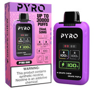 Pyro Duo 30K is a dual-tank disposable vape with 24ml vape juice, two distinctive flavors and four mesh coils.