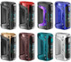 GeekVape Aegis Legend 5 Box Mod 200W marks a significant upgrade in the renowned Aegis series, combining high-end performance with durability trusted by professionals. With a 200W max output, ultra-fast AS 4.0 chipset, and full IP68 tri-proof protection, this device is engineered for serious vapers who want power, precision, and full control. Fitted with a stunning 1.08-inch TFT display, the Legend 5 continues to lead the field in rugged design and cutting-edge technology. Whether you’re into high-VG e-liquids, cloud chasing, or pushing mesh coils to the limit, this dual-18650 mod offers consistent performance with a wide range of customisation.
Working Mode: ECO/SMART/NORMAL/CUSTOM/TC
Output Power: 5~200W
Maximum Output Current: 45A
Maximum Output Voltage: 12V
Charging Port: Type-C
Supported Resistance of Mod: 0.1~2Ω
Battery Specification: 7.4V, External Double Battery 18650(not included)
Display Screen: 1.08 Inch, TFT Color Screen
Operating Temperature: 0~45℃
Storage Temperature: -20~60℃
Relative Humidity: 45~75%RH
Cooling Mode: Natural Cooling

Features
--200W Max Output
-AS Chip 4.0: Stable buck-boost chipset with 0.01 second firing speed
-1.08” Full-Colour TFT Display: With dynamic lighting feedback
-Multiple Vaping Modes: Smart, Power, Eco, Boost, TC, and Memory modes
-IP68 Rated: Water, dust, and shock resistance for extreme use
-Dual 18650 Batteries Required: External batteries not included
-A-Lock Safety Switch: Prevents accidental firing