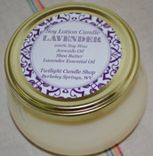 Soy Lotion Candle, massage candle with lavender essential oil, bamboo spoon included