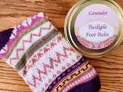 Twilight Foot Balm, Lavender Overnight Foot Balm, with very cool socks included