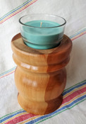 Wooden votive candle holder, with 3 Twilight glass flowerpots included