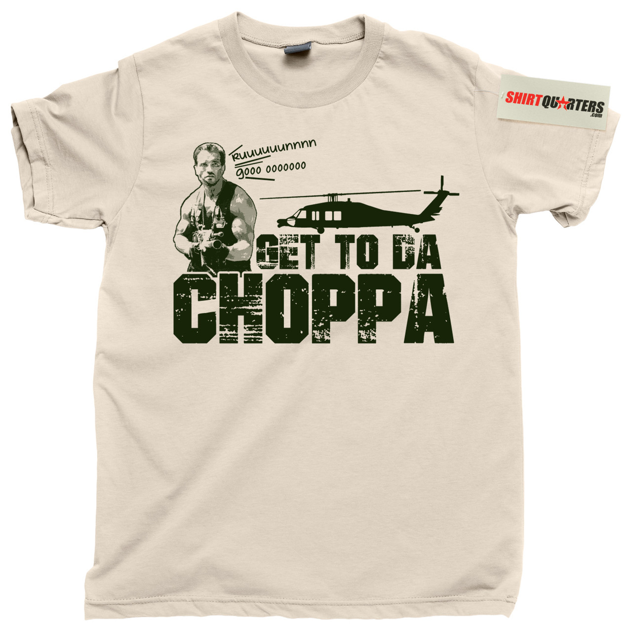 Get To Da Choppa Tshirt Vintage Tshirts Funny Movie Shirts Predator Shirt  Military Shirt