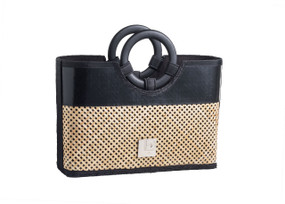 Chic Criss-Cross pattern with Bamboo Handles