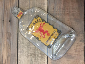 FireBall whiskey Handmade melted bottle serving tray - Great one kind gifts