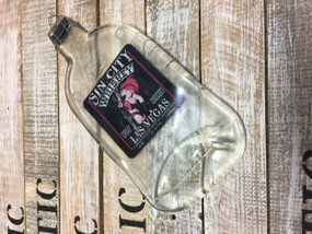 Sin City Whiskey Handmade melted bottle serving tray - Great one of kind gifts