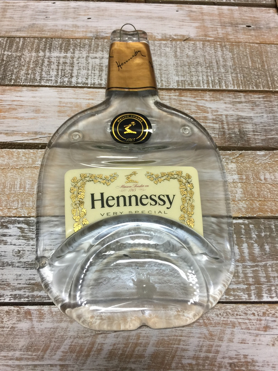 Hennessy Very Special Handmade Serving Tray - Melted Glass Whiskey Bottle  1.5 Liter - Landfill Dzine®