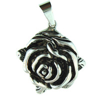 Description: Stainless Steel Flower Pendant. 
 Stainless steel flower pendant with intricate detailing. 
Pendant Approx. Weight: 11.7 grams 
 Approx. dimensions: 29mm x 40mm 
