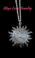 Stainless Steel Celestial Sun Necklace