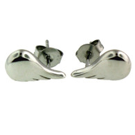 Stainless Steel Angel Wings Earrings 
 Approx. Dimensions: 6mm x 13mm 

