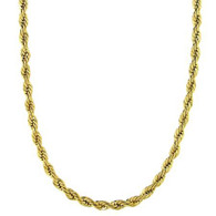  
Stainless Steel 
 Gold Plated 
 Rope Chain 
Available Size: 4mm 
 Available Lengths: 
 18",20",22",24",30" 
