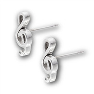 Stainless Steel Music Note Stud Earrings
Face Height: 13 mm (0.51 inch)
Metal Material: Stainless Steel 
