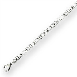Stainless Steel Figaro Bracelet

Sizes 7.0 -7.5 Inches 
