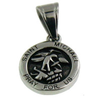 Stainless Steel Saint Michael Pendant Includes :

Stainless Steel Rope chain  18, 20 or 24 Inches
Stainless steel Saint Michael Pray For Us pendant.
Patron Saint of Police officers and service people 
Pendant Approx. Weight: 5.18 grams 
 Approx. dimensions: 31mm x 18mm  
