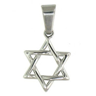 Stainless Steel Star of David Pendant. 
Includes a stainless steel Rope Chain 
18, 20,or 24 Inch