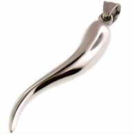 Large Stainless Steel Italian Horn Pendant 
Includes Rolo Chain 

Choice of Length 
18, 20,  or 24 inch