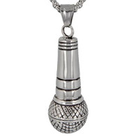 Large Microphone Pendant Stainless Steel Includes Stainless Steel Rope Chain
Choice of Rope Chain length 20 inches, 24 Inches
19mm x 51mm
High Polish Finish
316L Stainless Steel 
 