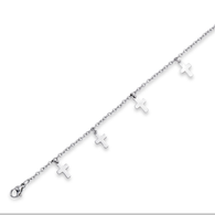 Stainless Steel Cross Dangle Anklet
Length: 9.5" + 2" Extension
Metal Material: Stainless Steel 316L
Hypoallergenic
Nickel Free And Tarnish Free
