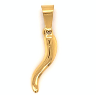 Stainless Steel Small Gold plated Italian Horn includes Stainless steel Chain